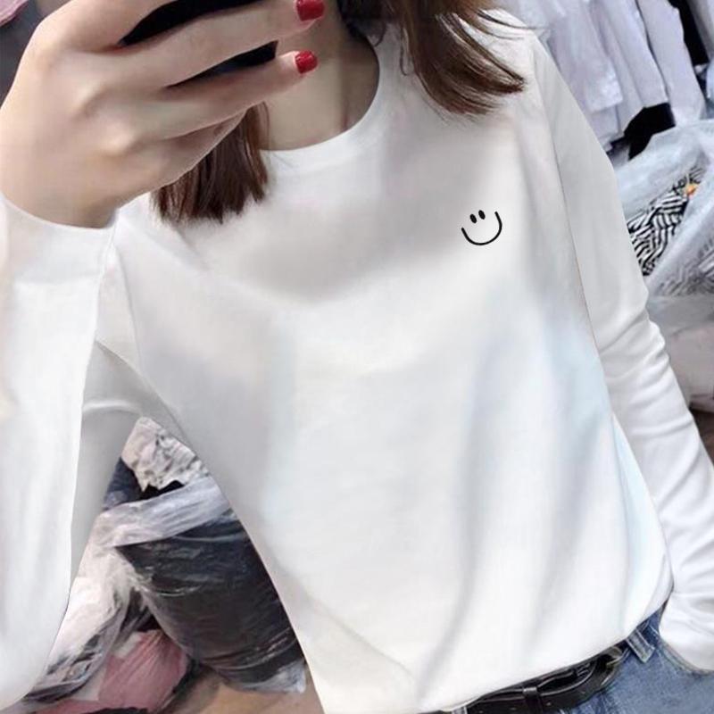 2026 Early Autumn New Style Fleece-Lined White Long-Sleeve T-Shirt for Women, Regular Shoulder, European High-End Pure Cotton Base Shirt, Inner Layer Top 2026 Early Autumn New Style Fleece-Lined White Long-Sleeve T-Shirt for Women, Regular Shoulder, European High-End Pure Cotton Base Shirt, Inner Layer Top