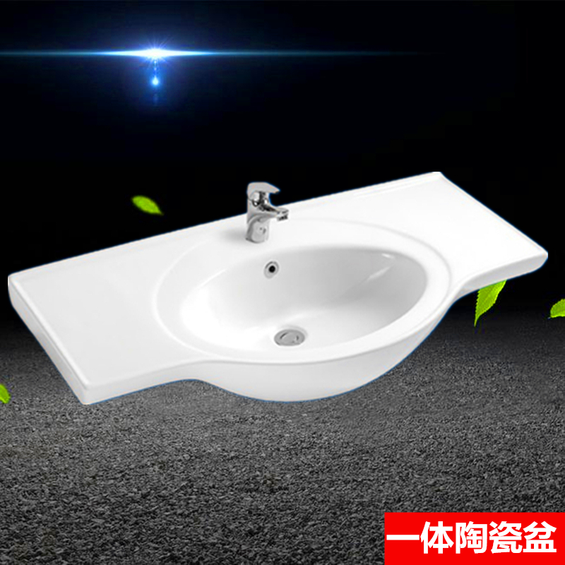 Ceramic integrated washbasin washbasin embedded washing table face Makeup Room Bath Cabinet Large Belly Table Basin Single Sink Replacement