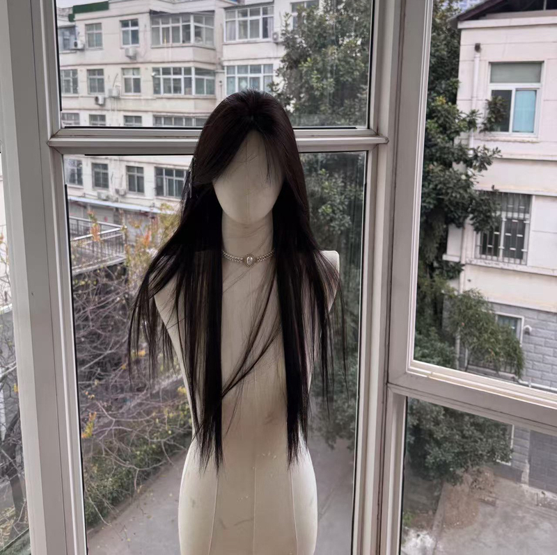 The New Upgraded Full Head Wig from Damaidongfang Features Breathable Soft Scalp, Imported Silk, Black Long Straight Hair