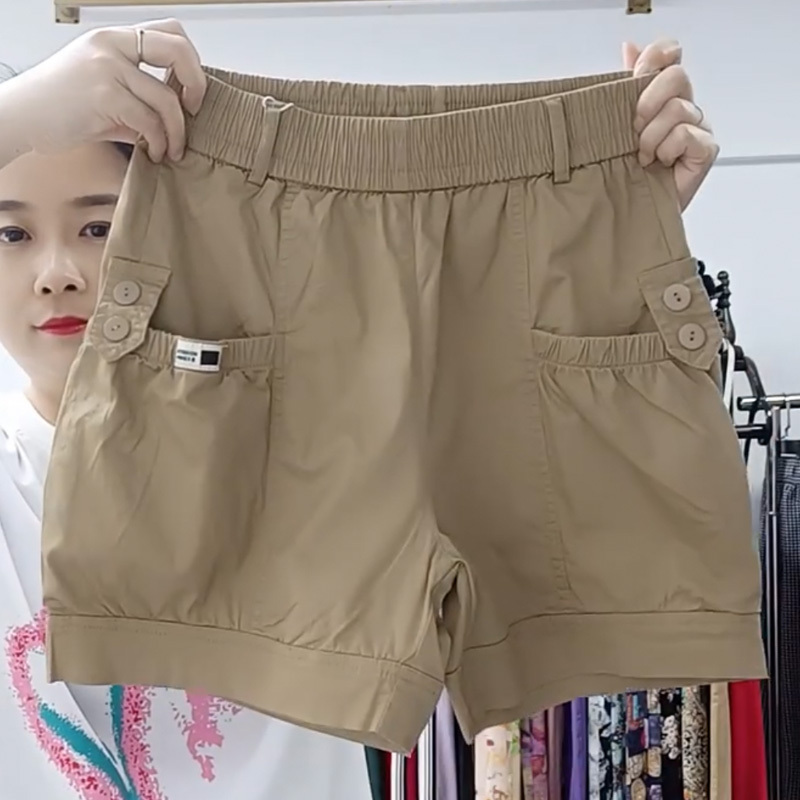 Washed Cotton Shorts for Women, 2026 Summer Thin High-Waisted Slimming Straight-Leg Knee-Length Shorts, Stylish Slimming Casual Hot Pants