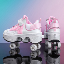 Four-wheeled deformed Heelys shoes for girls skates for children skates for boys double wheels with wheels adult mobility shoes for women