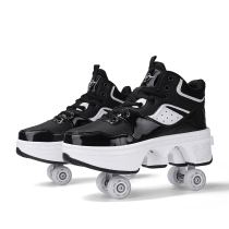 Four-wheel deformation shoes new heelys shoes walking and sliding retractable roller skates skates with wheels underneath the shoes