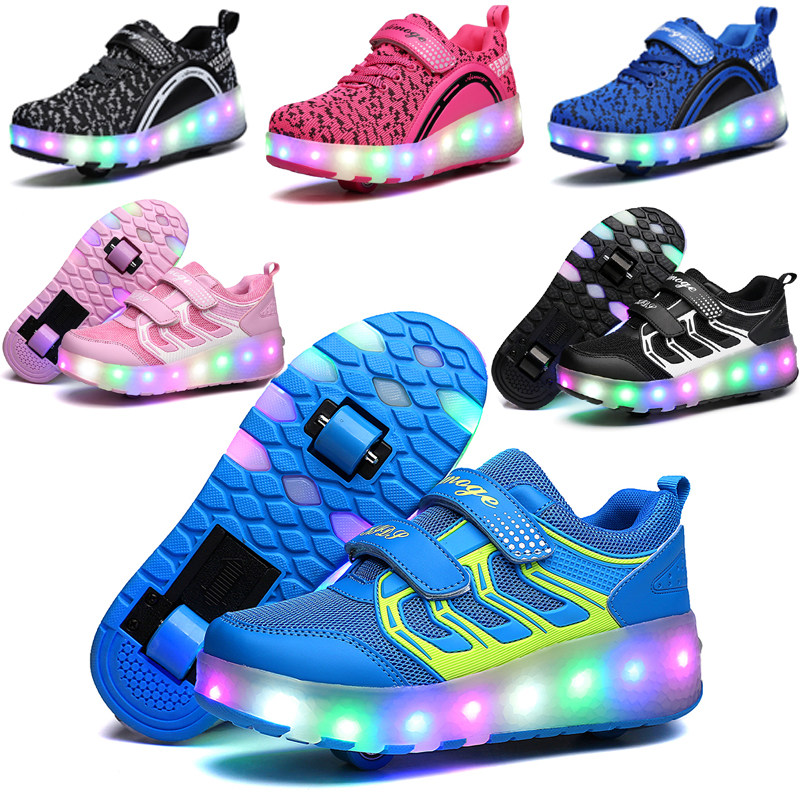 heelys with two wheels and lights