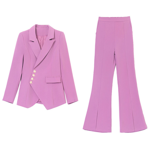 Professional suit female 2023 spring and autumn new fashion temperament goddess fan high-level self-cultivation and thin suit two-piece suit