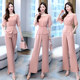 Wide-leg pants suit women's 2022 summer new fashion temperament goddess Fan Yangqi age-reducing high-waisted two-piece suit