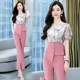 High-end professional suit female 2022 summer new fashion celebrity temperament goddess Fan thin flared trousers two-piece set