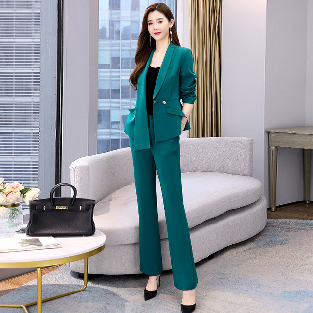 Light mature professional suit women's 2023 spring and autumn new fashion temperament goddess model slim waist and thin suit two-piece suit