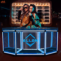 Customized metal frame acrylic bar luminous table DJ platform nightclub disc table tuning machine bracket colorful light