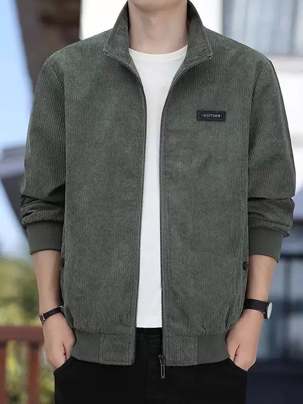Thickened Corduroy Jacket for Men 2026 Autumn and Winter New Style Fleece-Lined Stand-Up Collar Top Workwear Jacket for Men