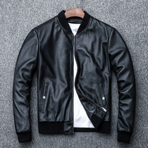  2020 new anti-season clearance leather leather clothes mens first layer sheepskin baseball clothes leather jacket large size jacket