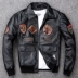 Thiếu đặc biệt Áo khoác da phi công Mỹ Air Force G1 Da cừu Da Da Quần áo Xe máy Men Plus Cotton áo khoác bomber nam Quần áo lông thú