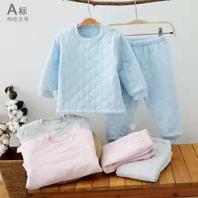 Autumn and winter clothes baby clothes boys and girls baby clipped cotton padded winter cotton pajamas children's thermal underwear set