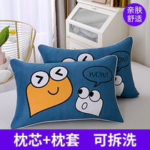 Pillow Single Neck Pillow Booster Sleep home Adult pillow core with pillowcase pair of students Dormitory Whole Head summer