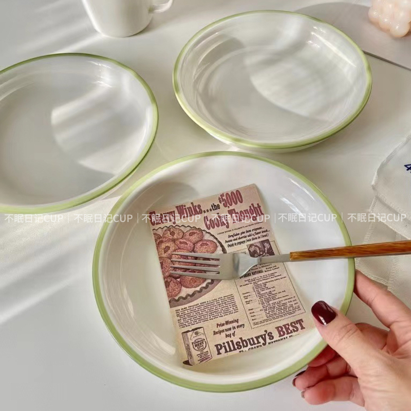 Korean-Style ins Fresh and Simple Coil-Shaped Household Salad Bowl, Suitable for Use with Hohmann Feeders, Alternative to Ceramic Bowls, Rice Serving Tableware