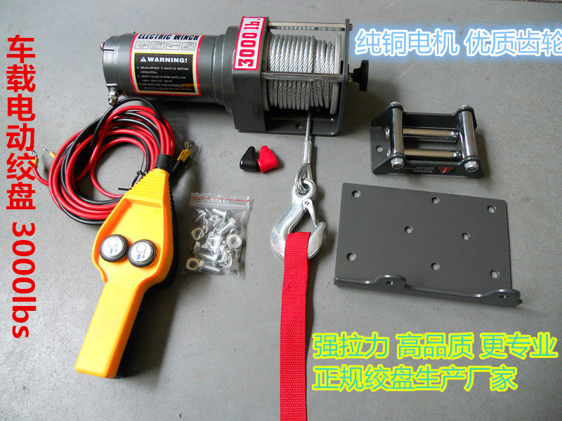 Factory direct sales 3000 lbs portable electric winch small winch 24v off-road tractor 12v
