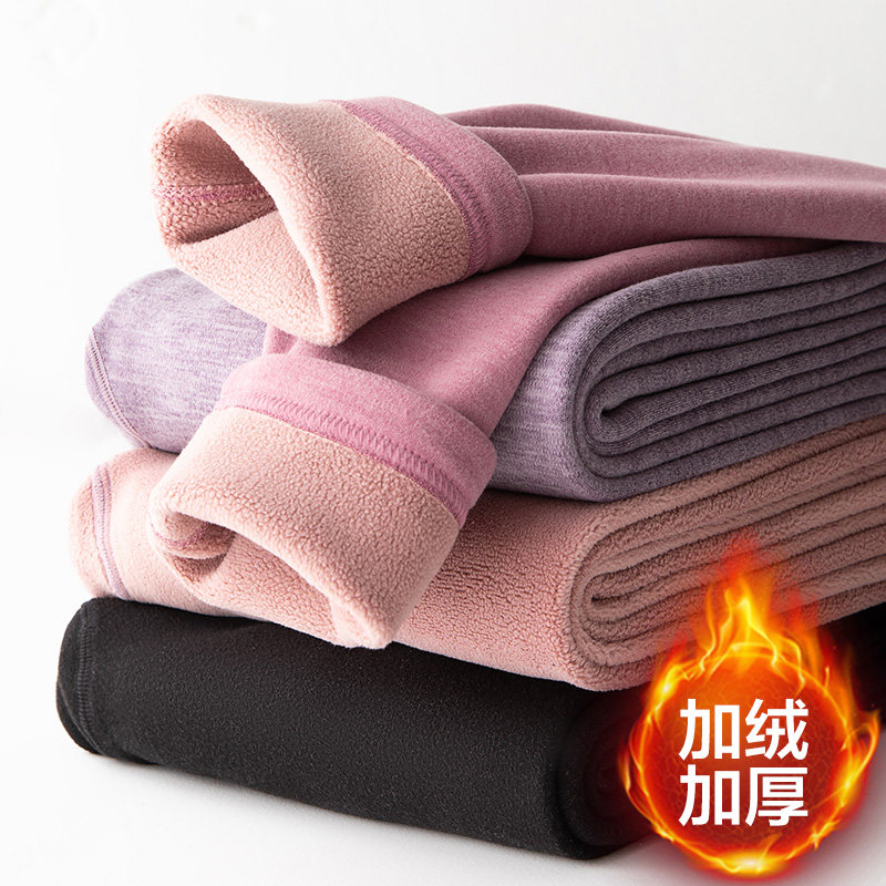 Mom Warm Pants Women Men Plus Suede Thickened VELVET PANTS SANITARY PANTS LARGE SIZE COTTON PANTS COUPLE MID-OLD WINTER