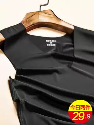 Men's no trace ice silk vest men's tide thin sleeveless T-shirt fitness tight Sports Basketball quick-drying outside wear waistcoat
