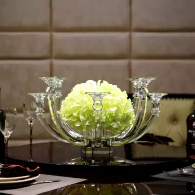 Simple modern Candlestick creative crystal candle holder table hotel model decoration Candlestick ornaments wedding props