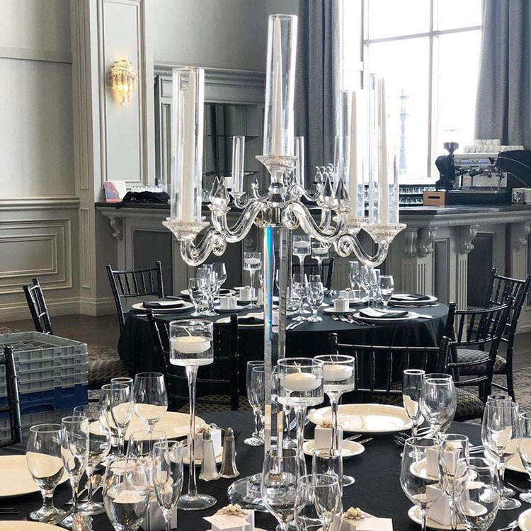 Crystal Candlestick Simple Modern Candlelight Dinner Room Decorated Wedding Table Sample Room Swing Candlestick Exit