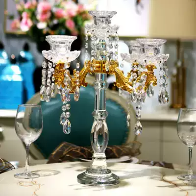 European crystal candlestick wedding Candlestick ornaments Nordic romantic candle holder candlelight dinner props table decorations