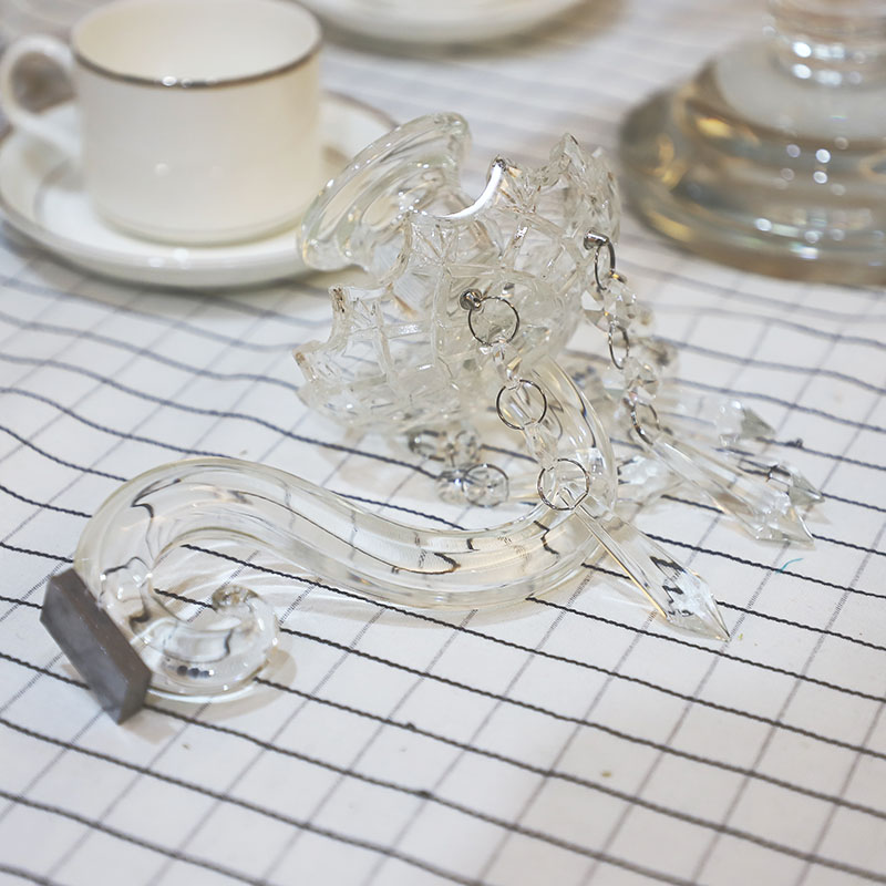 Crystal Candlestick curved arm lampshade pendant accessories decorative decoration