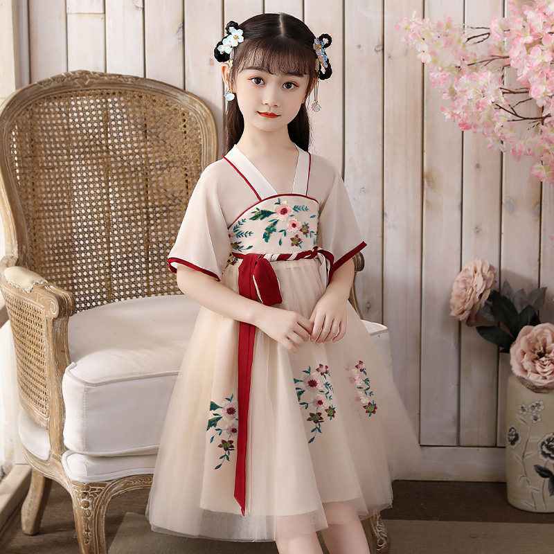 Girl's ancient clothes Hanfu Chinese Wind Boy clothing Baby Gou style Skirt Summer Clothes children Tang Costume Super Fairy Gufeng Spring Summer