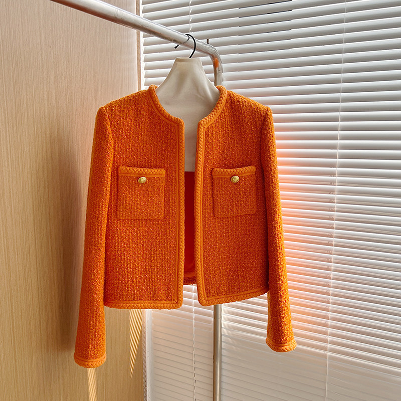 Fan Seiko Workshop Short small Fragrant Wind Jacket Woman 2022 Autumn new name Yuanyuan Coarse Flower Temperament High-end Blouse