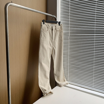 Unique elegant Japanese casual corduroy casual pants children's high waist loose straight pants slim Joker pants