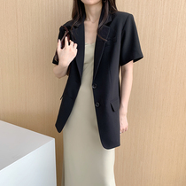 2021 summer new Korean version Joker short sleeve slim fashion suit casual classic black blazer women