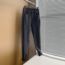 Jeans new favorite black velvet skinny jeans women slim little feet pants stretch thick pencil pants