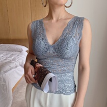 V-collar Joker slim slim 2021 New lace bottoming vest underwear sexy Suspender top female