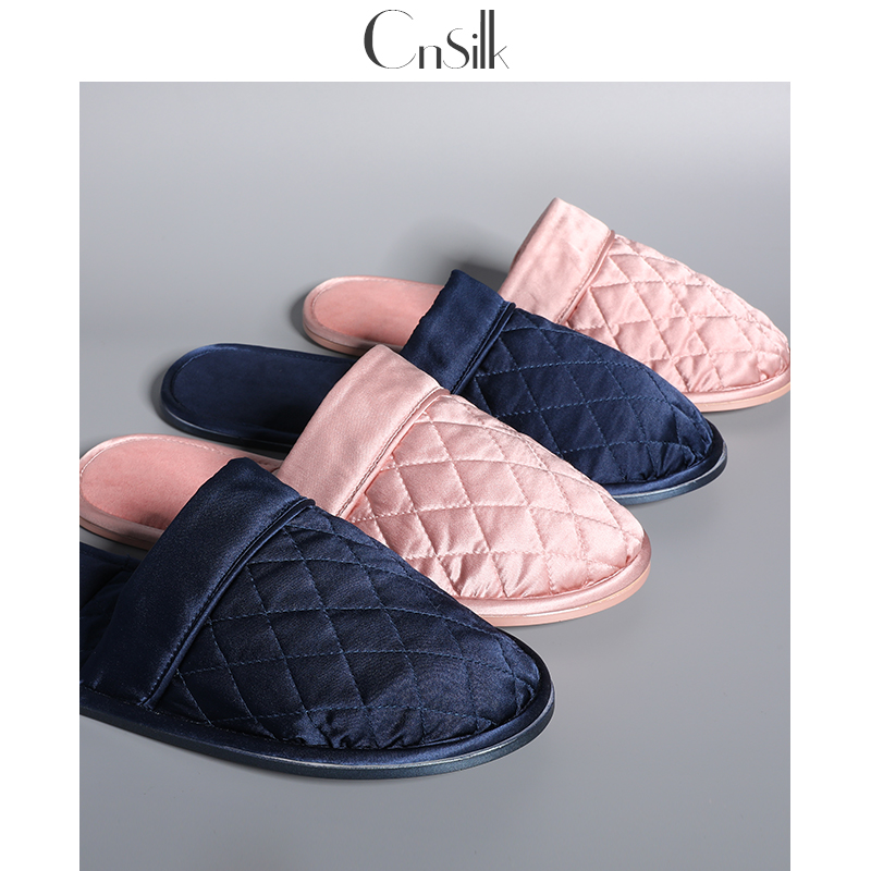 Cnsilk 100% Mulberry Silk Genuine Silk Slippers Home Shoes Travel Aircraft Hotel With Shoes Customizable