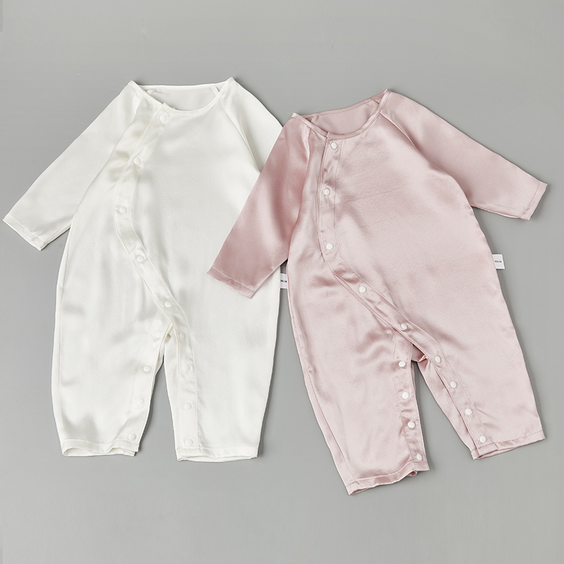Cnsilk 100% Mulberry Silk Baby Romper Crawling Suit Thin Newborn Summer Silk Monk Suit