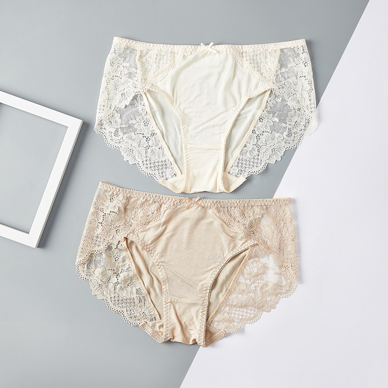 Cnsilk Mulberry silk silk panties ladies briefs lace sexy ultra-thin breathable antibacterial quick-drying panties