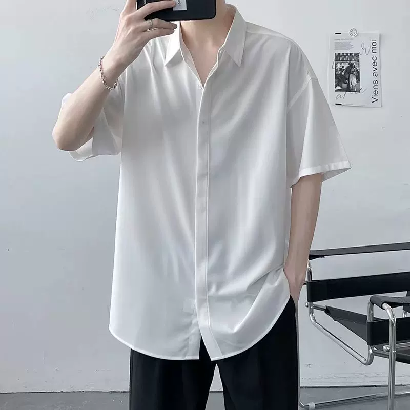 Autumn summer thin jacket, silk black shirt