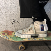 High canvas shoes mens autumn Korean casual board shoes ins Joker trendy shoes Net red with breathable flat shoes