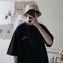 Tide Man Short Sleeve Trend 100 Hitch Summer Ins Loose Half Cut Sleeve T-Shirt Tide Card Hip Hop Student Original Harbor Wind Down