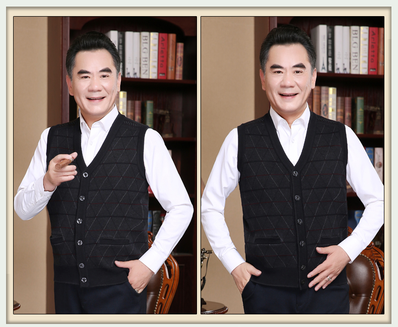 Áo len nam 2018 mặc áo len mùa thu và trung niên áo khoác len nam trung niên