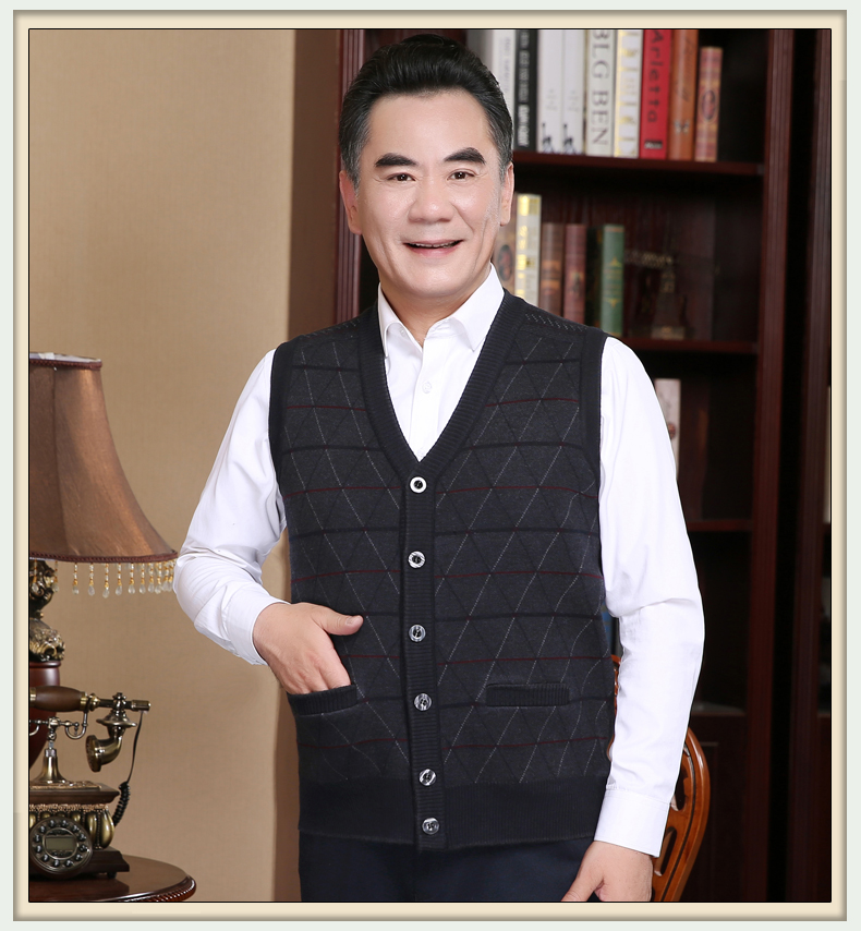 Áo len nam 2018 mặc áo len mùa thu và trung niên áo khoác len nam trung niên