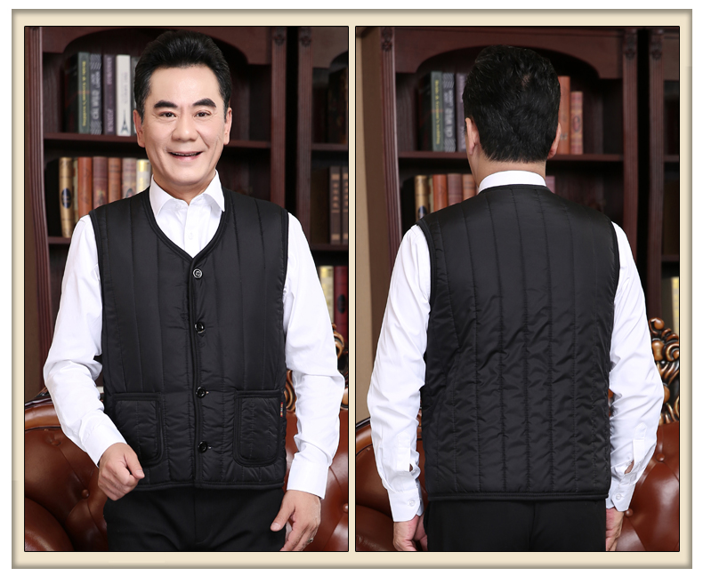 Bố tải vest mùa đông cộng với áo nhung dày ấm áp áo vest nam trung niên vai cao tuổi 40-50 tuổi áo khoác nam mùa hè