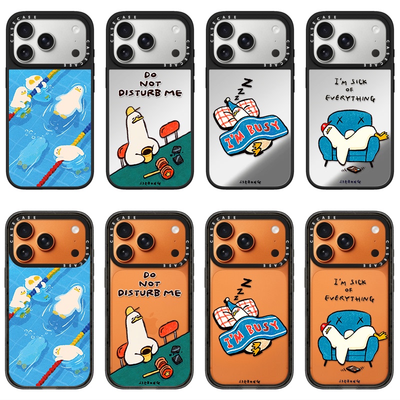 C Brand Huaqiangbei Co-Branded Sleeping Duck Case Suitable for iPhone Apple 17Promax Phone Case 13Pro/16/16Promax Simple 15Pro Internet Celebrity 13Promax Acrylic 12Promax