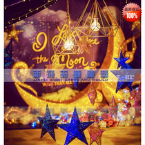 Wedding theme background golden moon boat moon foam sculpture high-end wedding custom props factory direct sales