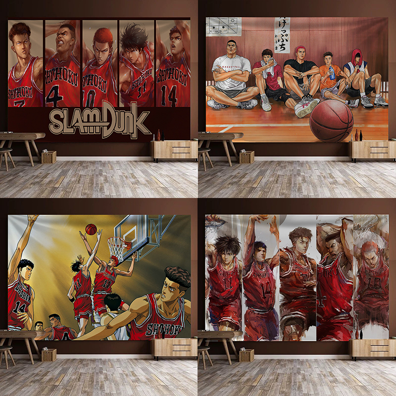 Slam Dunk Anime Wall Tapestry Headboard Background Cloth Ins-Style Hanging Cloth Bedroom Wall Dormitory Decoration Room Tapestry