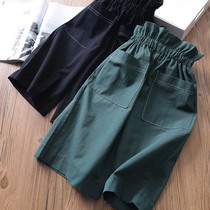 Baby girl solid color wide-leg pants 2021 girls new childrens clothing summer little girl mid-length pants childrens loose pants