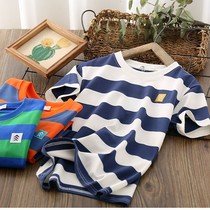 Boys summer clothes big childrens short-sleeved T-shirts summer thin bottoming shirts western-style childrens clothes tops trendy 2021 new styles