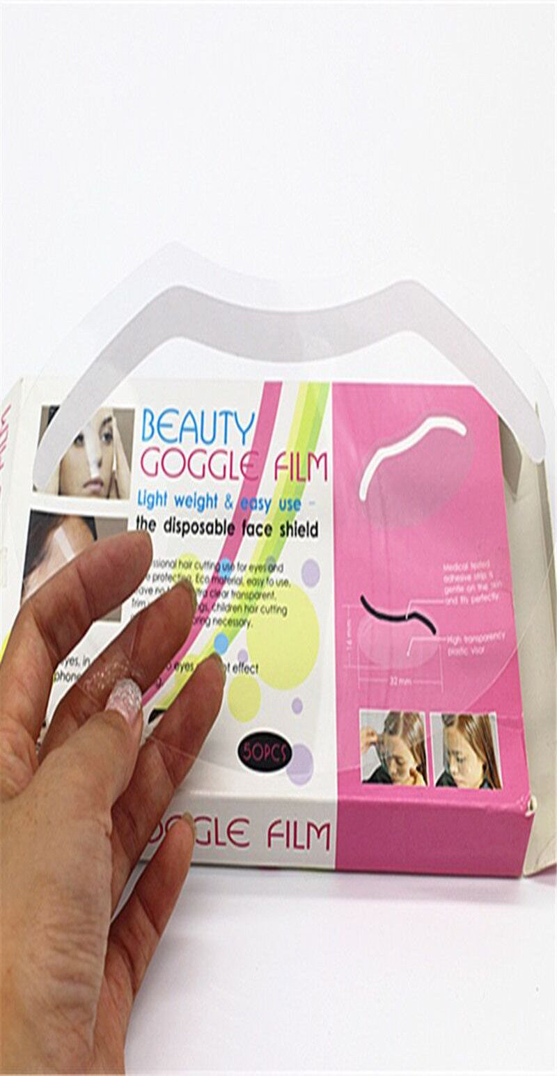 Korean disposable hair mask face shield scissor hair clipper liu hai patch hair spray universal protection transparent film mask