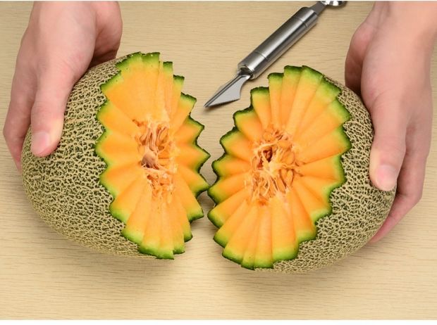 Thép không gỉ trái cây dao muỗng đào bóng Cắt táo dưa hấu nhân tạo chia khuôn đĩa công cụ đĩa - Tự làm khuôn nướng khuôn silicon