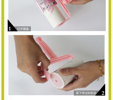 Net Deli Hộ gia đình Giấy dính 10cm Nhãn dán dính bụi Collector Bụi lăn Quần áo để chải - Hệ thống giá giặt cây lăn bụi quần áo