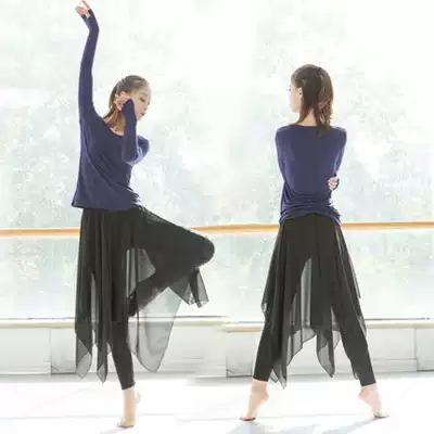 Dance suit female adult classical modern folk dance practice uniform body teacher gauze skirt pants elegant dance suit