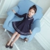 Quần áo bé gái mùa thu 2018 Quần áo trẻ em mới trong gió đại học trẻ em phiên bản Hàn Quốc của bé gái váy dài tay trẻ em váy ren cao cap cho be Váy